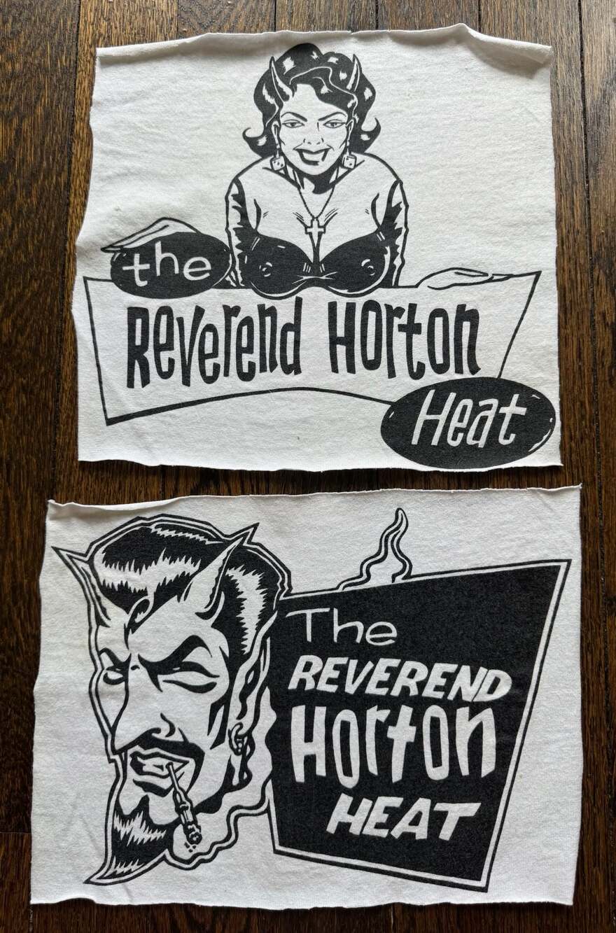 VINTAGE ‘00s Reverend Horton Heat T-Shirt Cut Garment Scraps Psychobilly Devils